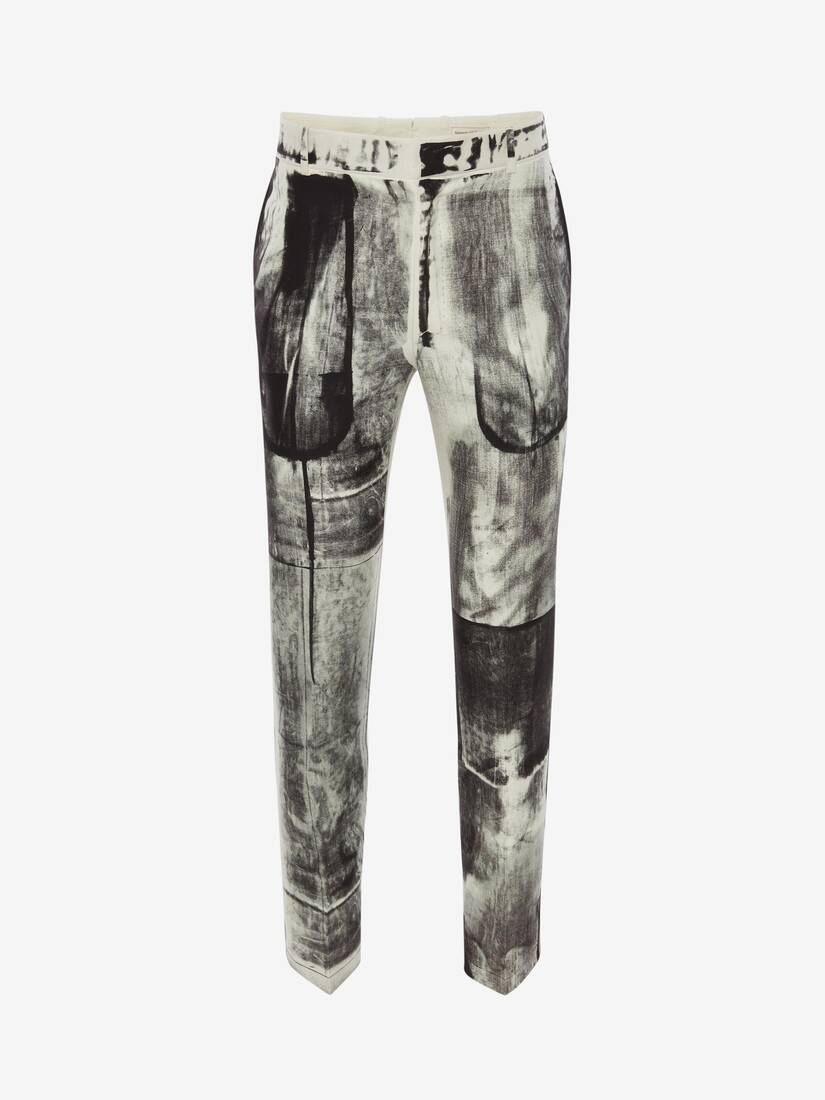 Pantalones Alexander McQueen X-Ray Printed Cigarette Hombre - Blancos/Negros - Mexico 754-CYVMNW